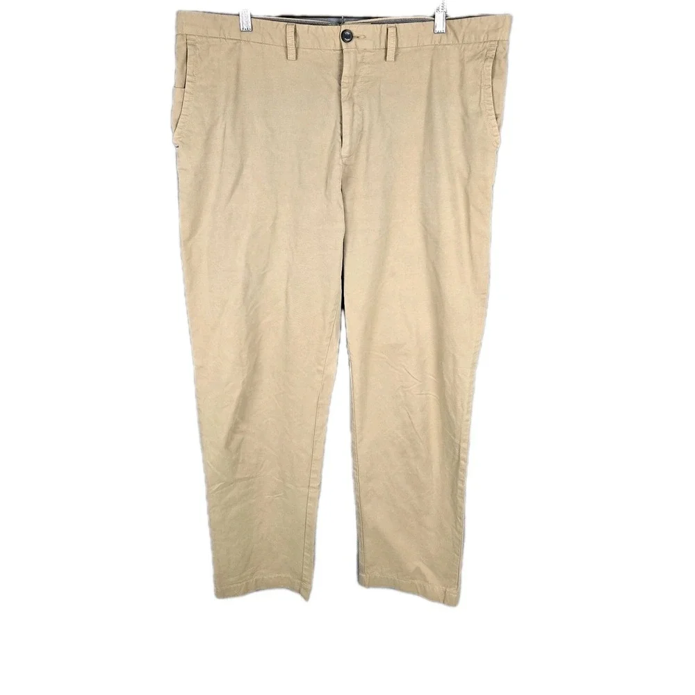 Tommy Bahama Boracay Chino Pants Mens 42x34 Khaki Tan Pima Cotton Modal Straight